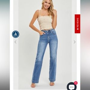 Risen High Rise Straight Jeans